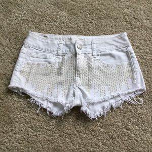 American Eagle White Jean Shorts